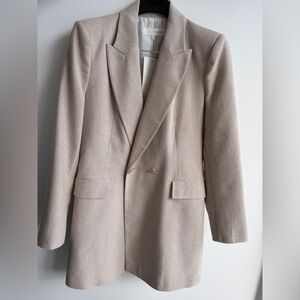 NWT Zara FITTED LONG BLAZER WITH SHOULDER PADS